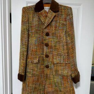 Cambridge Tweed skirt and matching coat with suede trim
